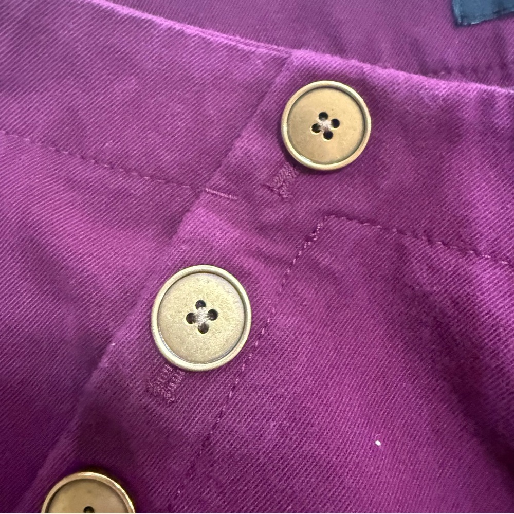 Banana Republic Sloan Sailor Pants Burgundy Skinny Fit Gold Buttons Size 6 - Picture 6 of 9